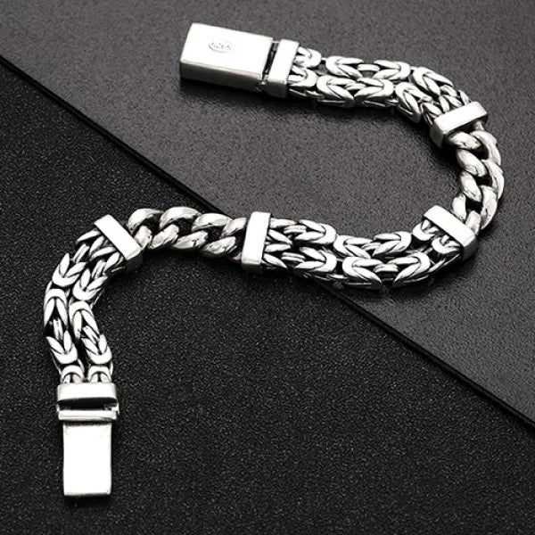 Sterling Silver Byzantine and Curb Chain Bracelet