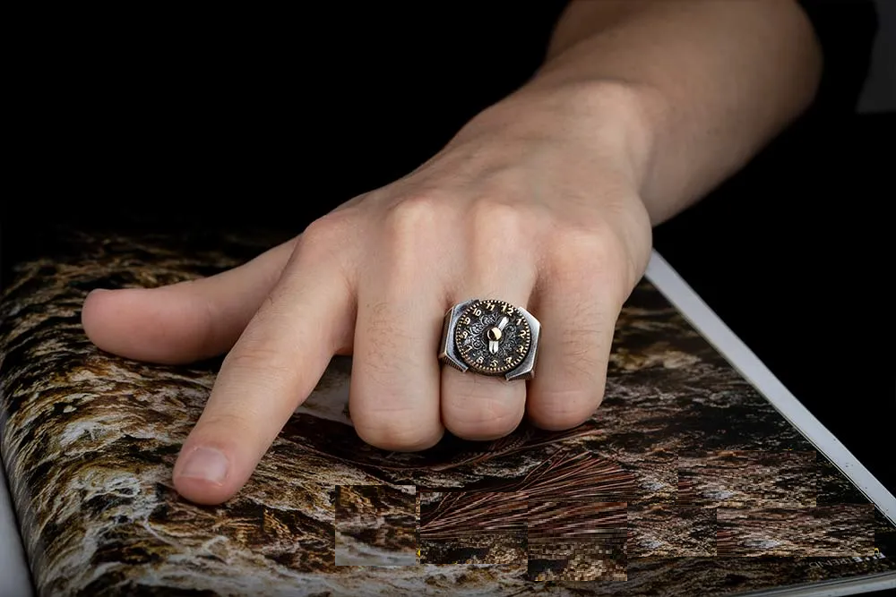 Clock Design Micro Detailed Spinner Ring