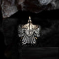 Flying Eagle Head Adjustable Size Silver Ring