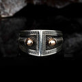 Sterling Silver Ring with Double Bullet Figure