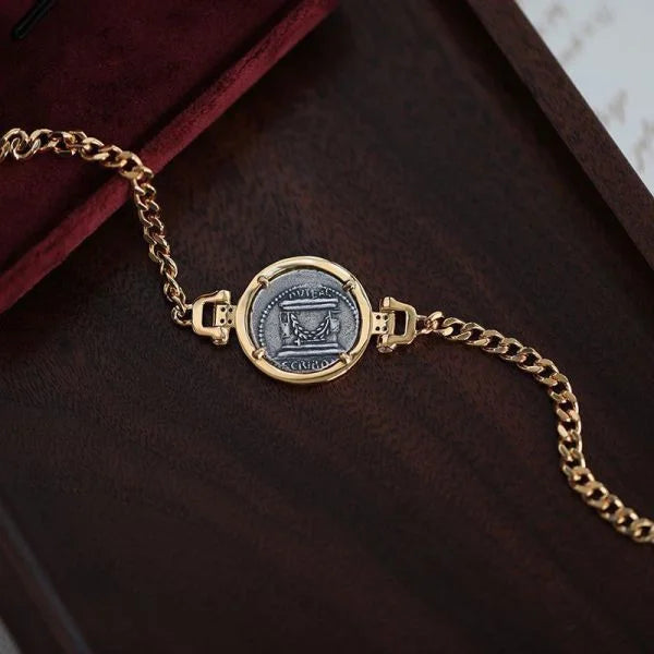 Sterling Silver Lucky Ancient Coin Bracelet