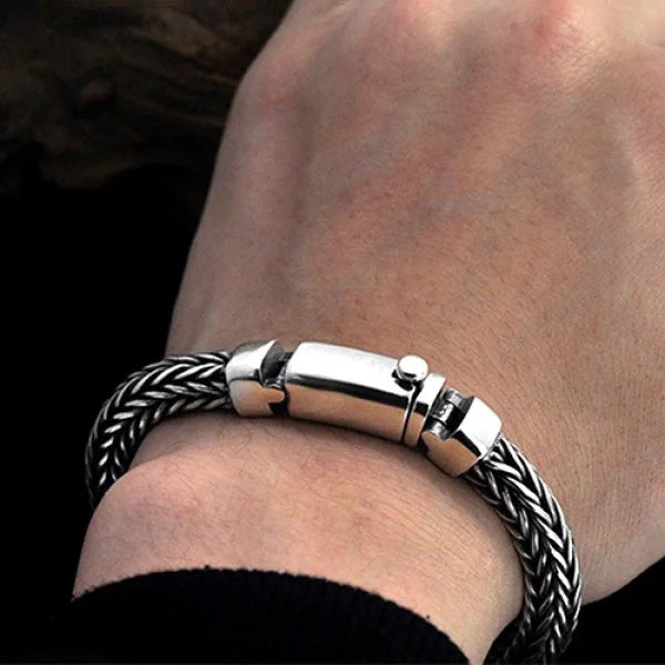 Sterling Silver Braided Chunky Chain Bracelet