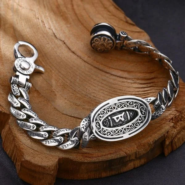 Sterling Silver Peaceful Six Character Bracelet
