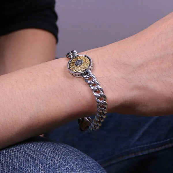 Sterling Silver Six Characters Vine Bracelet