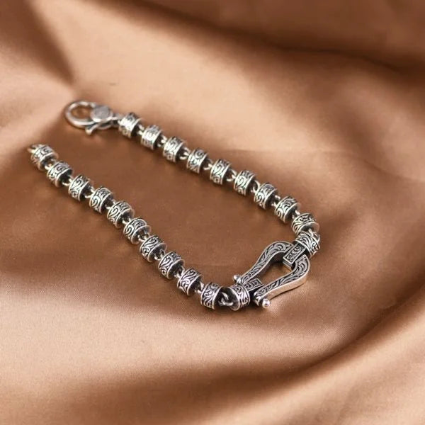 Sterling Silver Vintage Belt Buckle Shaped Bracelet