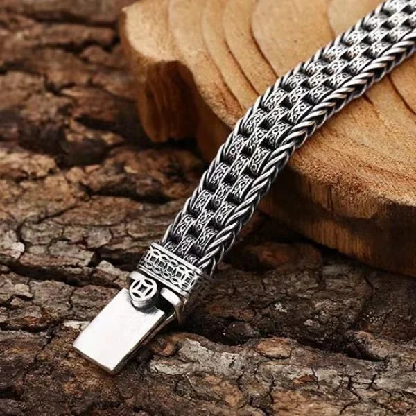 Sterling Silver Fortune Prosperity Woven Bracelet