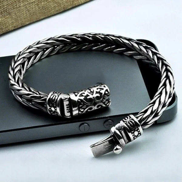 Sterling Silver Ivy Buckle Hand Woven Bracelet