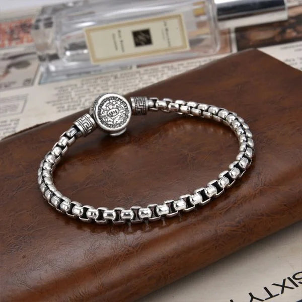 Sterling Silver Bully Vintage Lion Power Bracelet