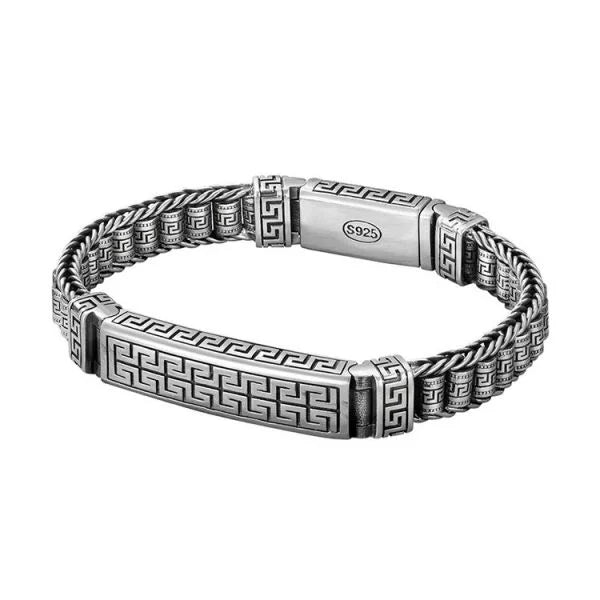 Sterling Silver Buddhist Totem Wheels Bracelet