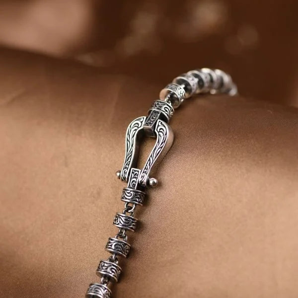 Sterling Silver Vintage Belt Buckle Shaped Bracelet