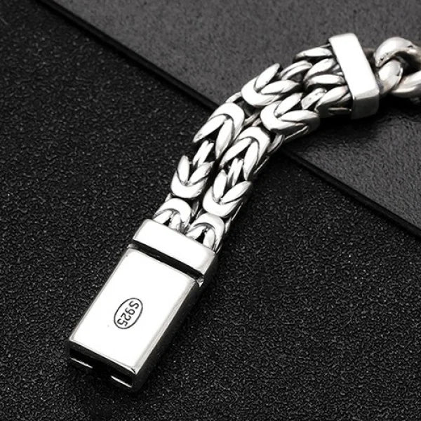 Sterling Silver Byzantine and Curb Chain Bracelet