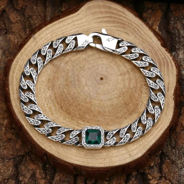 Sterling Silver Square Zirconia Tangleweed Bracelet