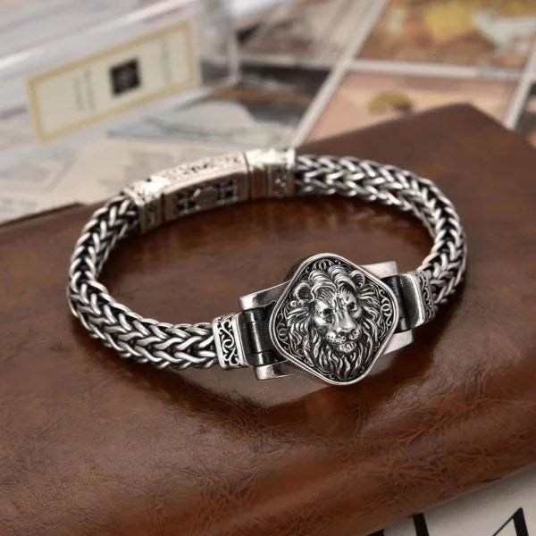 Sterling Silver Bully Lion King Bracelet