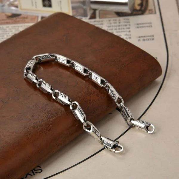 Sterling Silver Bully Möbius Pattern Bracelet