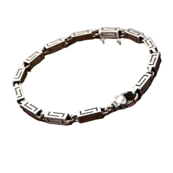 Sterling Silver Quadrilateral Textured Bracelet