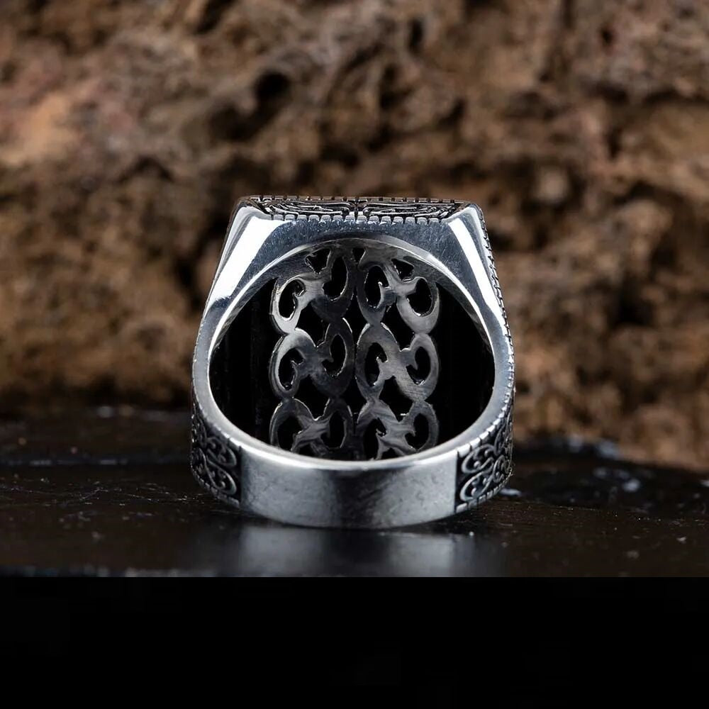 Stoneless Design Rectangle Silver Ring