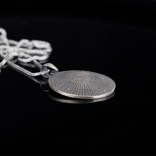 Basmala Islamic Round Silver Necklace No2