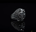 Warrior Helmet Black Zircon Pieces Exclusive Silver Ring
