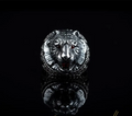 Lion Head Orange Zircon Pieces Exclusive Silver Ring
