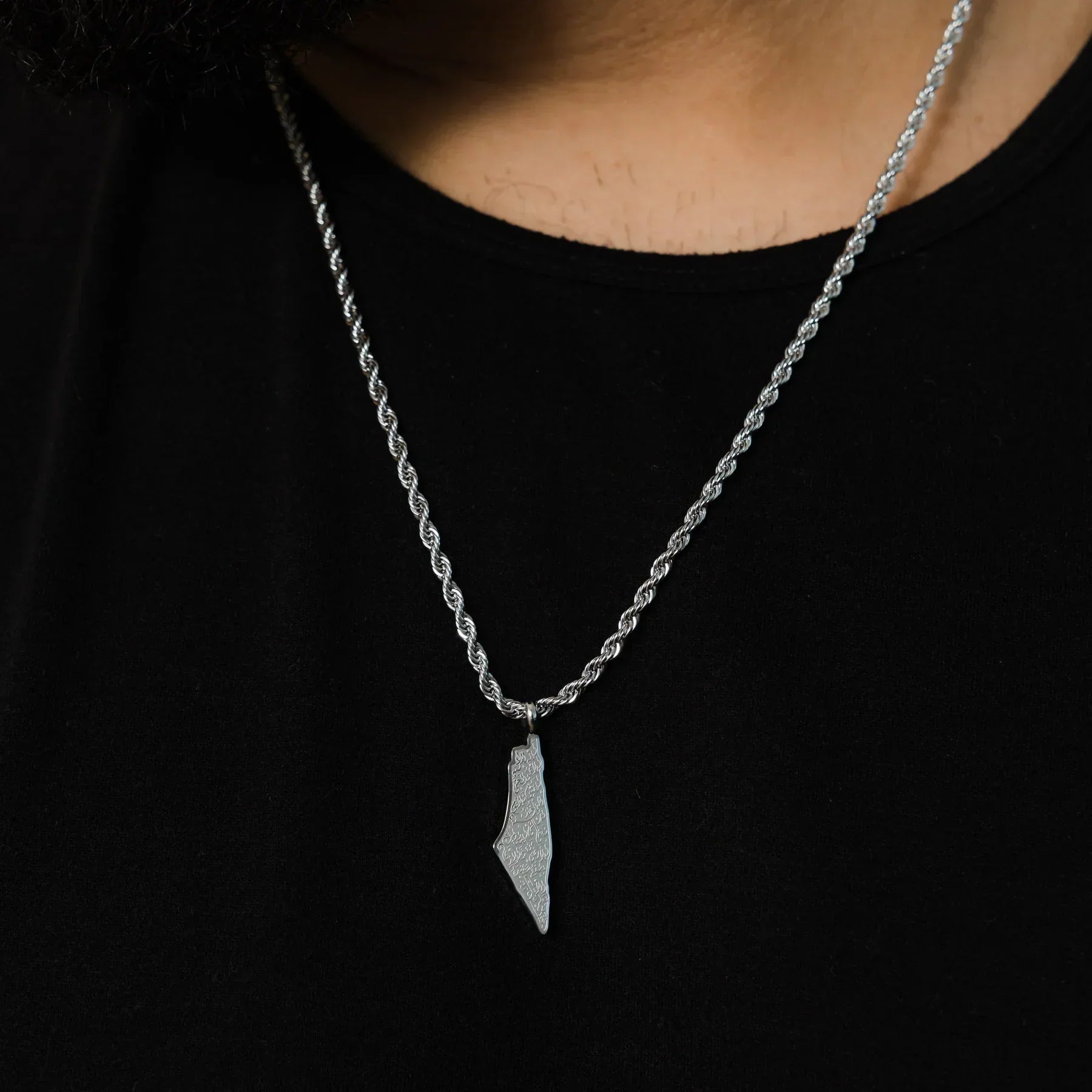 Ayatul Kursi Country Map Necklace  Men