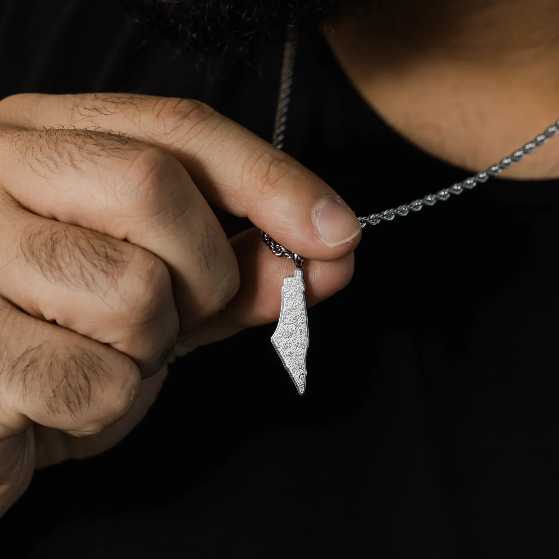 Ayatul Kursi Country Map Necklace  Men