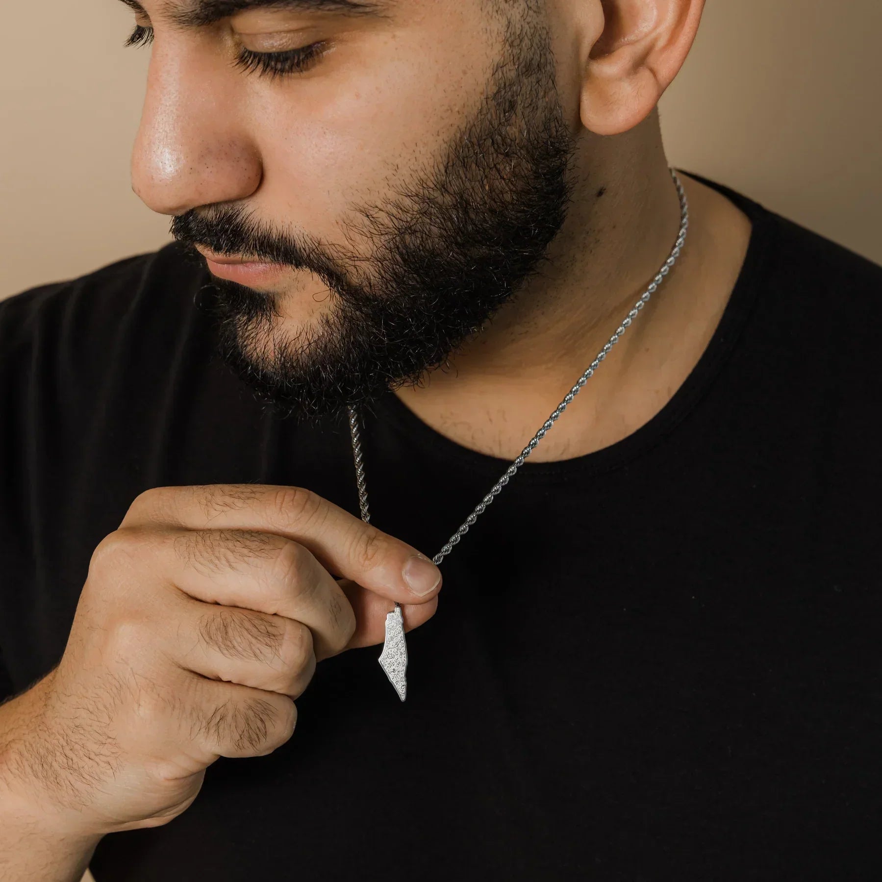 Ayatul Kursi Country Map Necklace  Men