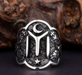 Adjustable Silver Thumb Ring With Kayi Tribe