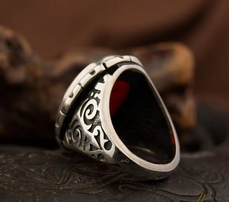 Allahumma Salli `Alaa Sayyidinaa Muhammadini Salawat Red Yemeni Aqeeq Ring