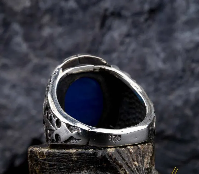 Allahumma Salli `Alaa Sayyidinaa Muhammadini Salawat Blue Aqeeq Ring