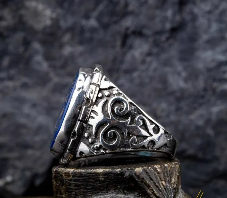 Allahumma Salli `Alaa Sayyidinaa Muhammadini Salawat Blue Aqeeq Ring