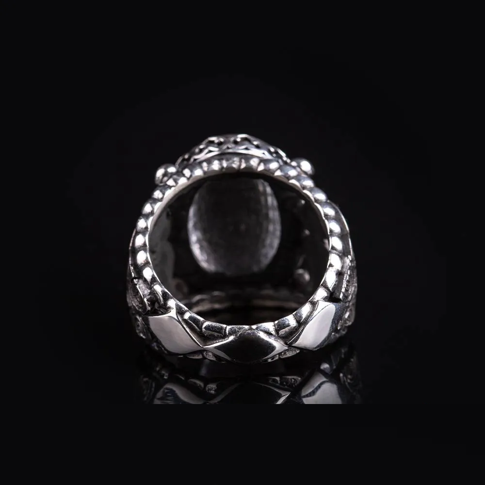 Traditional Durr-A-Najaf Silver Ring with Ayat Al Kursi