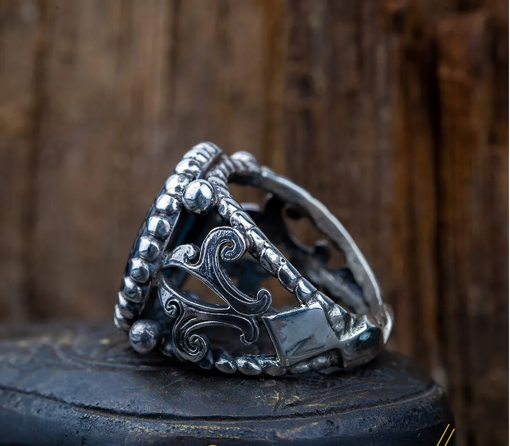 Basmala Abalone Islamic Ring – BismillahiRahmaniRahim