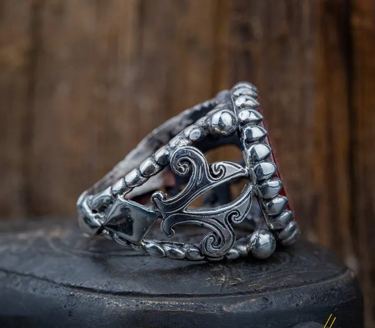 Basmala Red Yemeni Aqeeq Islamic Ring – BismillahiRahmaniRahim