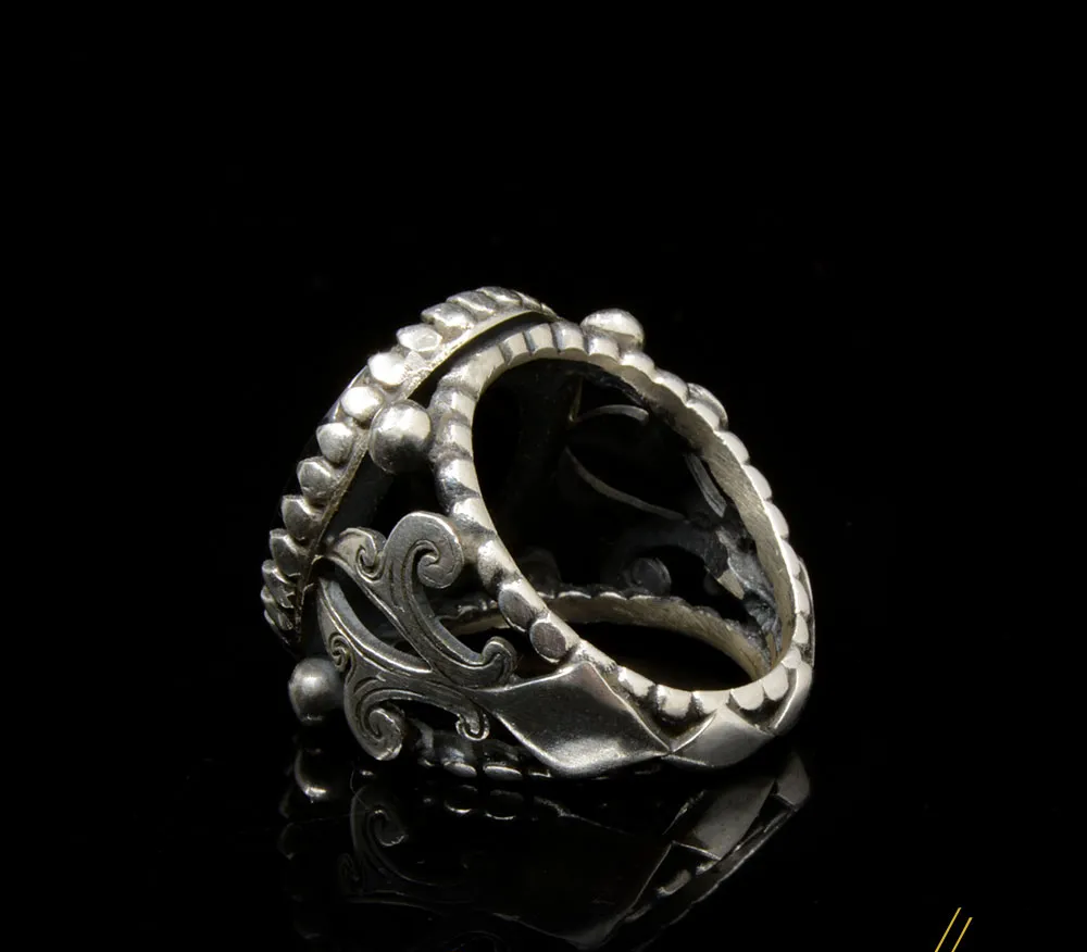 Basmala Black Aqeeq Islamic Ring – BismillahiRahmaniRahim