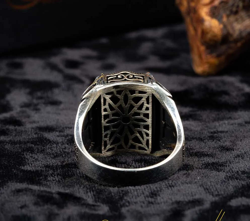 Black Zircon Elegant Silver Men Ring