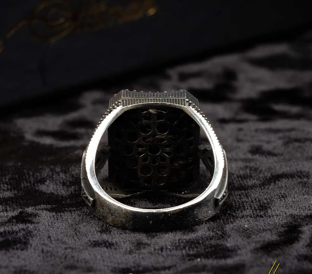 Black Zircon Special Cut Men Ring