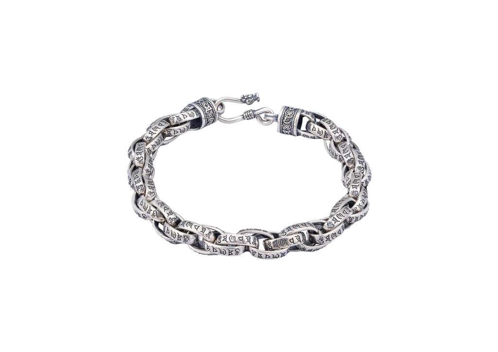 Cosmic Chant Oxidised Silver Men Bracelet