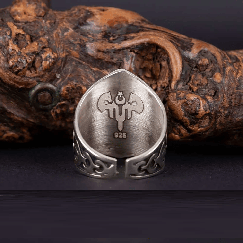 Double Headed Eagle Adjustable Silver Thumb Ring