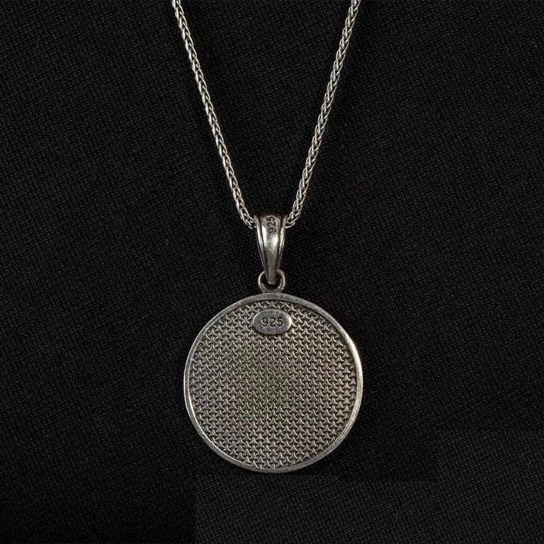 Scales of Justice Round Silver Necklace