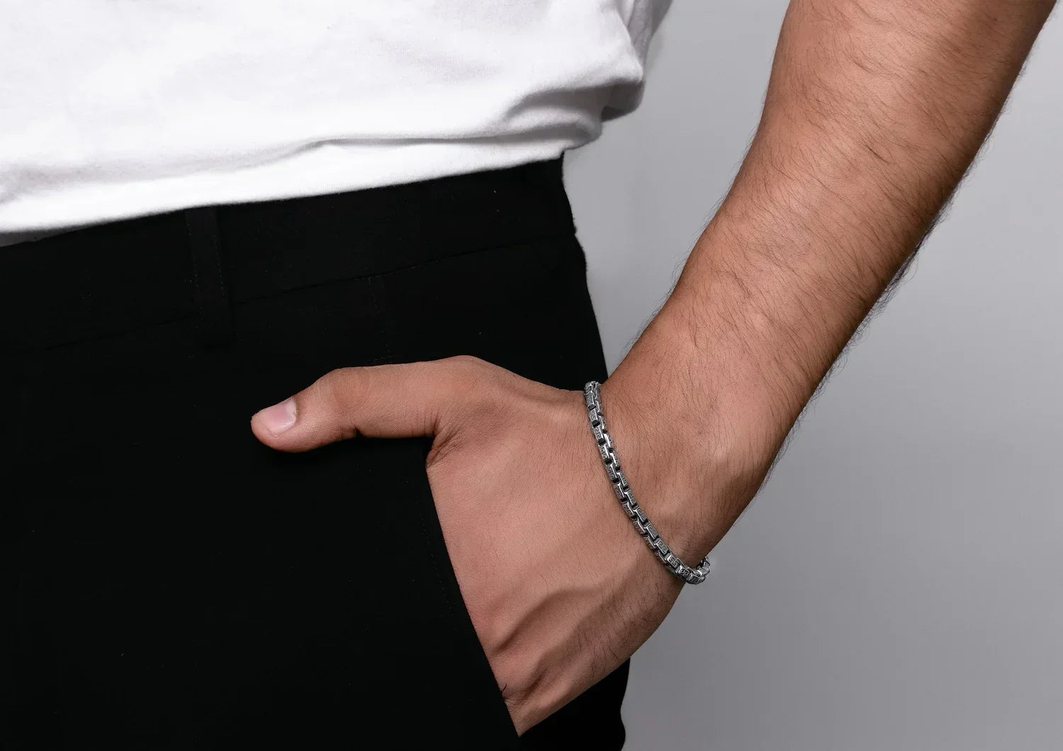 Forever Yours Oxidised Men Bracelet