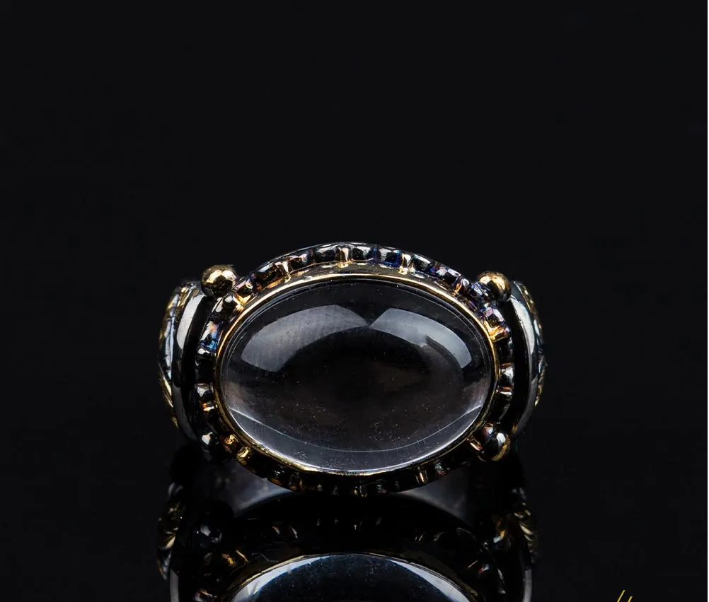 Masterpiece Collection Dur Al Najaf Elegant Gilded Oxidized Ring