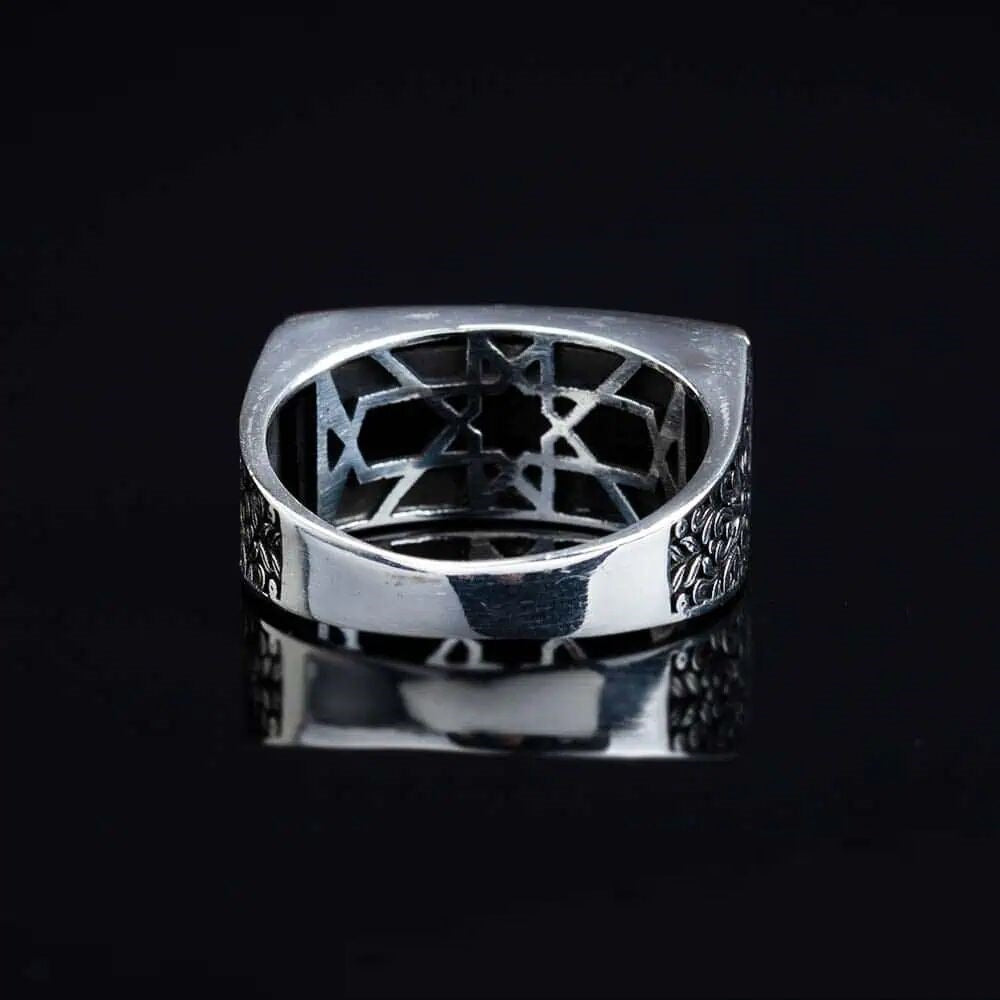 Hand Engraved Stoneless Plain Bronze & Silver Ring