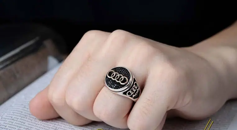 Car Logo Micro Zircon Detailed Ring for Audi Owners