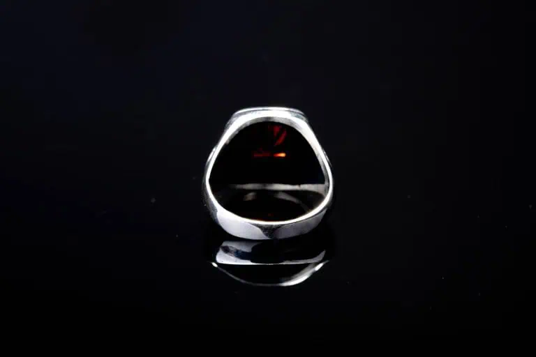 Car Logo Red Zircon Silver Ring for Mercedes-Benz