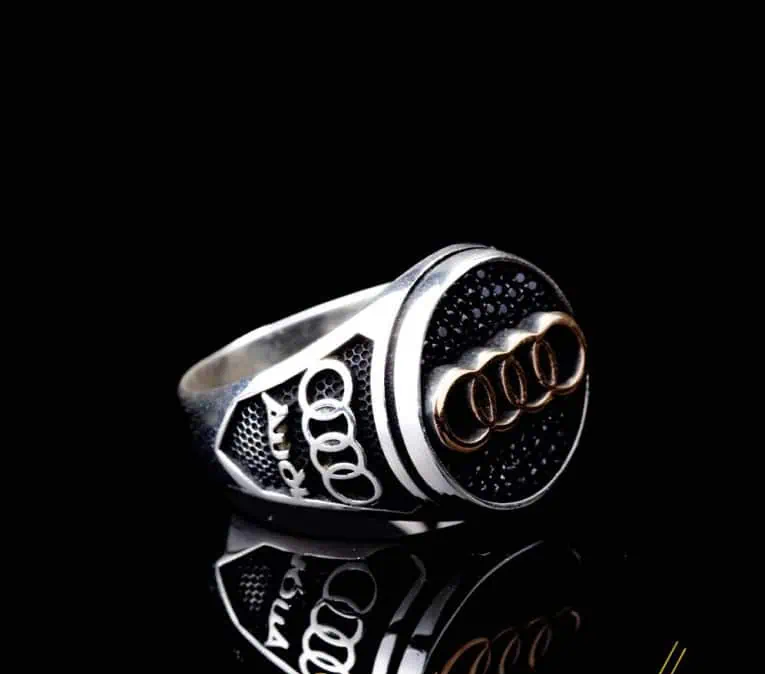 Car Logo Micro Zircon Detailed Ring for Audi Owners