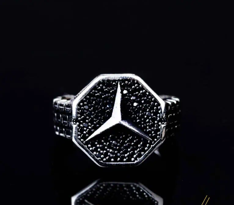Car Logo Micro Zircon Detailed Ring for Mercedes-Benz Owners