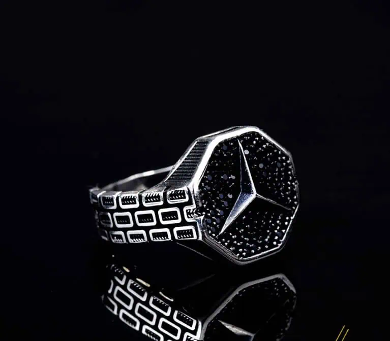 Car Logo Micro Zircon Detailed Ring for Mercedes-Benz Owners