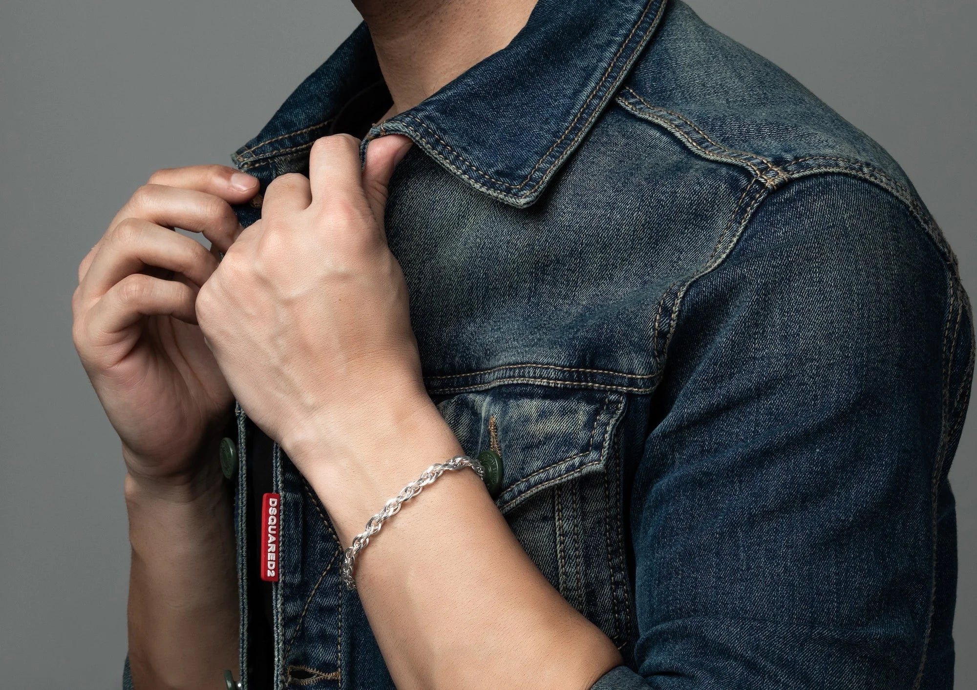 Intertwined Rope Link Men Bracelet