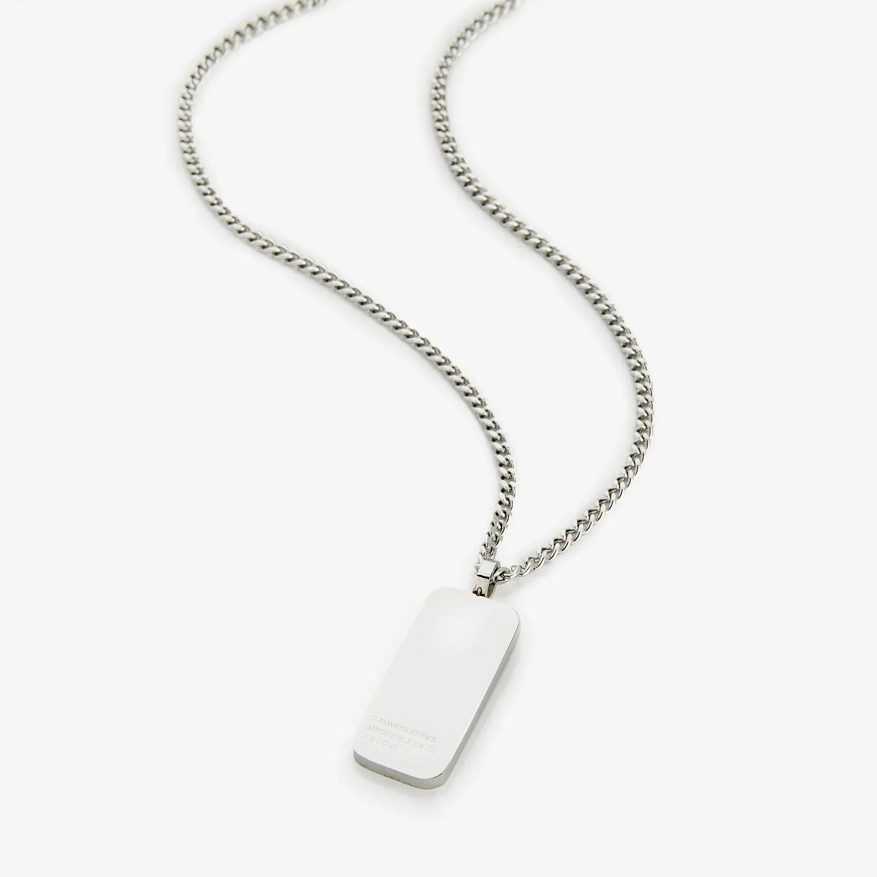 Impossible Until It's Done Tag Necklace