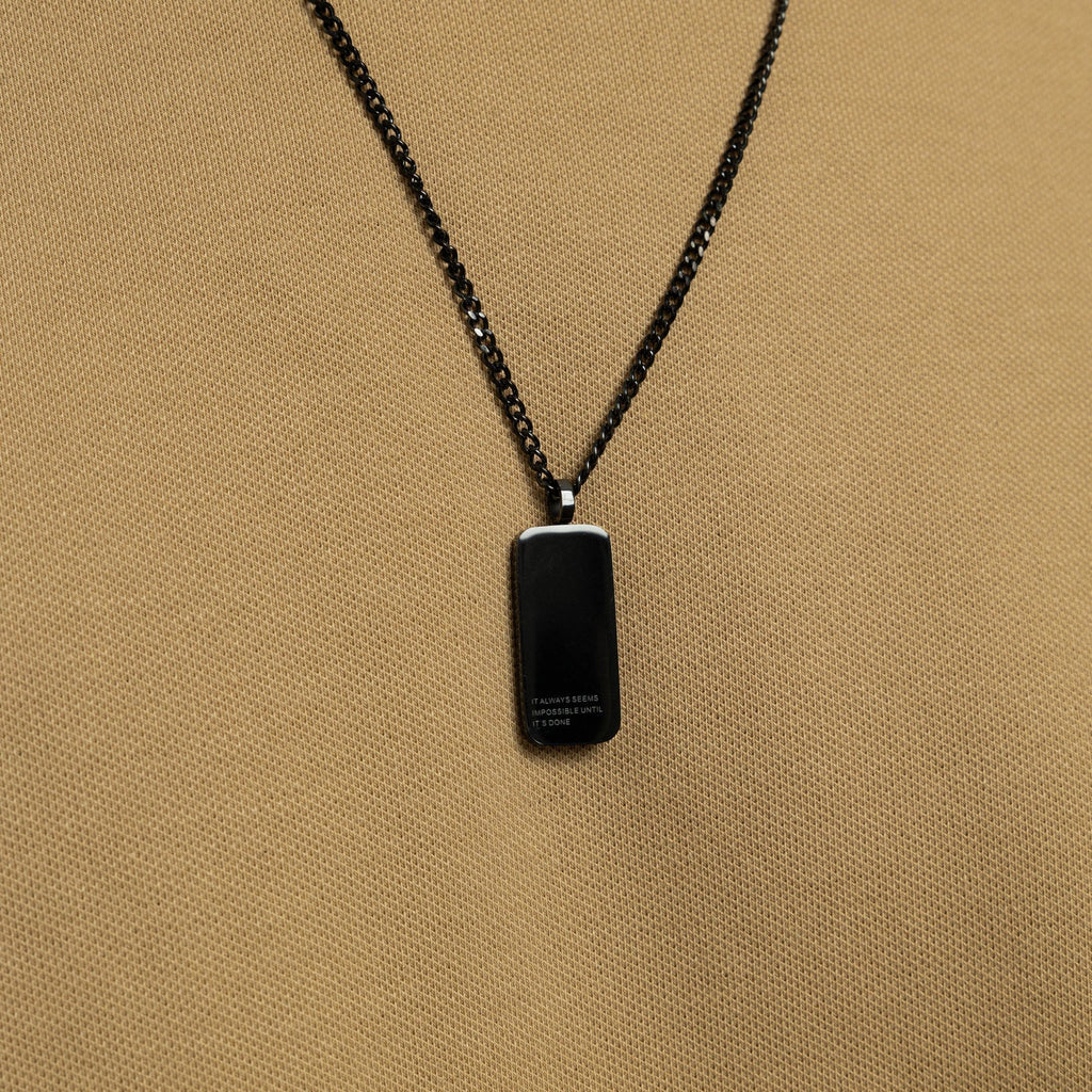 Impossible Until It's Done Tag Necklace